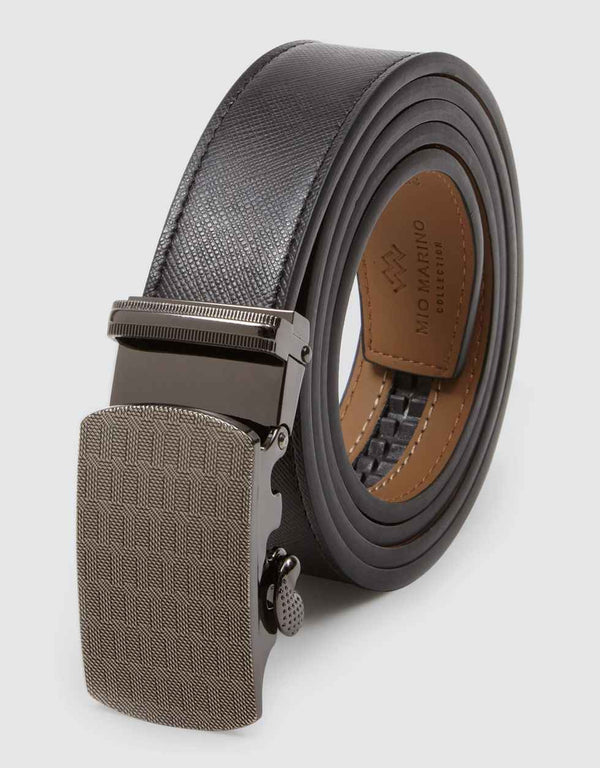 Men's Filigree Leather Ratchet Belt